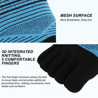 Chaussettes de sport athlétiques respirantes à cinq doigts, coupe basse, pour femmes et hommes, avec logo personnalisé, vente en gros