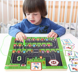 Juego de mesa de laberinto de números y colores magnéticos de <span class=keywords><strong>madera</strong></span> para niños Montessori personalizado, actividad educativa, tablero ocupado, juguetes para niños - Product Image 2