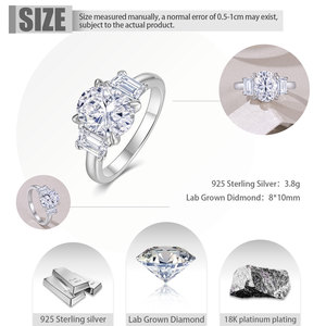 <span class=keywords><strong>Bague</strong></span> de fiançailles de luxe ovale 3,5 carats en argent sterling 925 plaqué <span class=keywords><strong>or</strong></span>, diamant de laboratoire certifié IGI, couleur <span class=keywords><strong>D</strong></span>, pureté VVS1, pour mariée - Meilleures ventes - Product Image 5