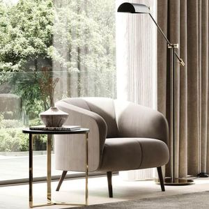 Sillón Individual Moderno Ajustable, Tapizado en Terciopelo, con Estructura de Madera, para Hotel, Villa, Sala de Estar, Dormitorio, <span class=keywords><strong>Bar</strong></span>, Comedor, Muebles de Exterior - Product Image 3