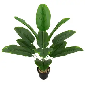 Bonsai Monstera hijau imitasi kustom tanaman zaitun palsu plastik, pohon buatan untuk dekorasi rumah luar ruangan dalam ruangan