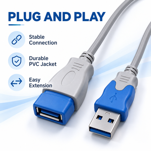 Cable de Extensión USB 2.0 de Alta Velocidad Qiulink, Cable Extensor USB A Macho a Hembra, Cable de Sincronización de Datos y Carga <span class=keywords><strong>para</strong></span> PC y Laptop - Product Image 1