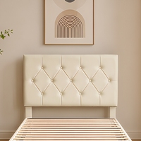 Lit simple ou double capitonné en cuir de haute qualité avec boutons décoratifs, livré en un seul emballage