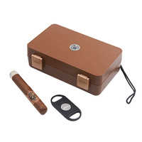 Humidificateur à cigares portable en plastique Meiqie, boîte de voyage avec hygromètre intégré, rangement pour 10 pièces