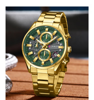 Montres pour hommes Curren 8495, bracelets en acier inoxydable, design tendance, montres chronographes pour hommes d'affaires, grande taille, montre de luxe dorée