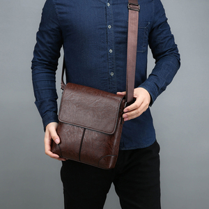 Sacs à <span class=keywords><strong>bandoulière</strong></span> de luxe <span class=keywords><strong>en</strong></span> <span class=keywords><strong>cuir</strong></span> PU, sacs à <span class=keywords><strong>bandoulière</strong></span> vintage de haute qualité, sacs à <span class=keywords><strong>bandoulière</strong></span> imperméables pour hommes avec logo - Product Image 5