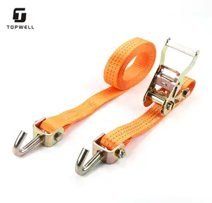 Polyester 1.5 ''38mm Cargo Cliquet Sangle D'arrimage Ceinture avec J Crochet E Track Sangles Bateau Sangle D'arrimage Logo