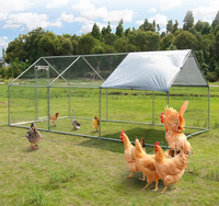 Grand enclos à poules extérieur mobile et portable, résistant aux intempéries, en acier galvanisé, style australien, avec bordure de clôture pour pelouse