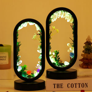 Lámpara de Mesa de Cristal Natural Ovalada con Forma de Hongo y Alpaca, Estilo Bosque, para Decoración del Hogar, Venta al Por Mayor - Product Image 1