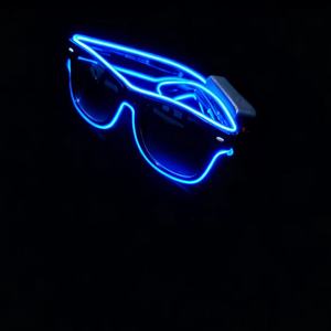 Kabellose LED-Leuchtbrille Leuchtet im Dunkeln Neon-Rave Erwachsenen-Plastikbrille mit Kabel für Halloween-Party EDM Weihnachten - Product Image 6