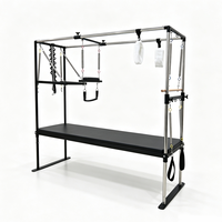 Table de Pilates Cadillac Trapeze avec cadre en alliage d'aluminium durable, ressorts de qualité supérieure, revêtement en cuir microfibre et rembourrage en EVA pour équipement de fitness