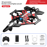Avion de Chasse RC en Mousse avec Lumières LED 2.4G, Jouet Planeur 360° ° Avion télécommandé rotatif en mousse EPP pour enfants