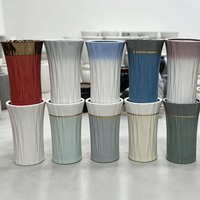 Grand pot de plantation pour arbres, pot en céramique à motif marbré, pots en céramique pour plantes d'intérieur et d'extérieur