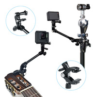 Ayarlanabilir Müzik Standı Kelepçe Montaj Aparatı, GoPro Insta360 DJI Aksiyon Kameraları için Çok Açılı Esnek Uzatma Kolu Kamera Tutucu