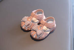 Sandales d'été pour bébé fille, style princesse, <span class=keywords><strong>à</strong></span> nœud, semelle souple, respirantes, confortables, chaussures pour tout-petits, chaussures bébé avec perle - Product Image 6