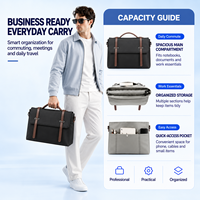Sac à main élégant en polyester pour affaires, sac à bandoulière avec poignée en cuir, multi-compartiments, mallette de travail pour le bureau et les voyages