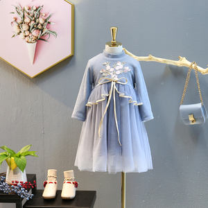 Nouvelles Robes Modernes en Soie Florale pour Enfants, Style Princesse Chinoise, pour l'Hiver des Tout-Petits - Product Image 3