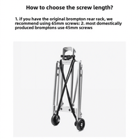 Accessoires pour vélo pliant Brompton Small B : Roue pivotante omnidirectionnelle Easy-Travel, noire et grise