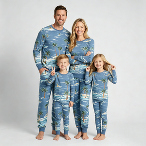 Conjuntos de Pijamas Familiares a Juego OEM y ODM, Ropa de Bambú para el Hogar, Fabricación de Conjuntos de Ropa para Toda la Familia - Product Image 4