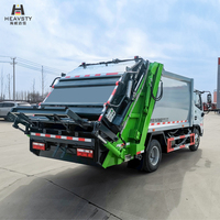 HEAVSTY Nouveau Camion Compacteur Sanitaire Manuel 7CBM pour Collecte Urbaine, Moteur Diesel 40-155HP, Compacteur de Poubelles 120L 240L, Transmission 4x2, Euro 6