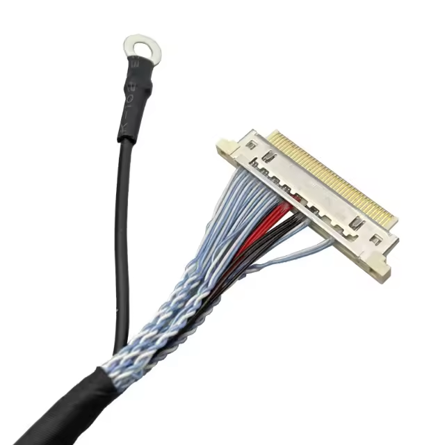 Custom 50Pin 40Pin 30Pin LCD LVDS Black Jacket Cable Wire Harness