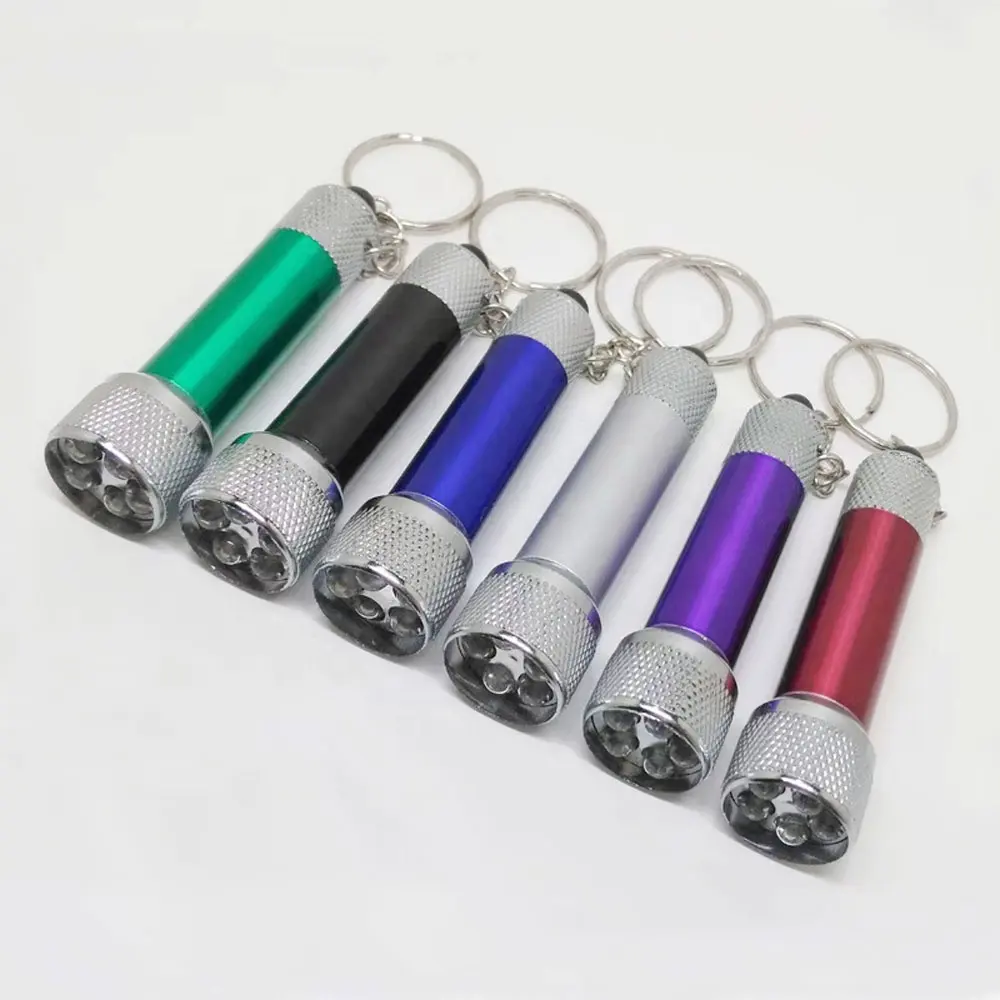 Mini lanterna 5 LEDs liga de alumínio chaveiro tocha lâmpada portátil LED Keychain lanternas para acampamento ao ar livre caminhadas andando