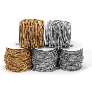 Cadenas de Acero Inoxidable Hechas a Mano al por Mayor de 2.5mm 3mm 4mm, Cadena Chapada en Oro de 18k, Accesorios para Fabricación de Joyería DIY, Collares - Product Image 4