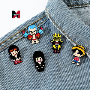 Broche de Aleación de <span class=keywords><strong>Metal</strong></span> con Diseño de <span class=keywords><strong>Pixel</strong></span> <span class=keywords><strong>Art</strong></span> de Dibujos Animados, Insignia de Una Pieza - Product Image 3