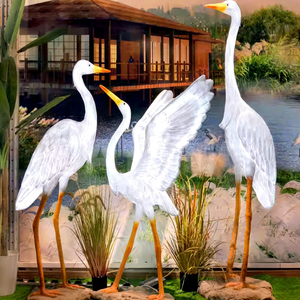 IP65 Waterproof Fiberglass Flying Egret Modeling <b>Light</b> LED Bird Sculpture <b>Light</b> Outdoor Garden <b>Pond</b> Landscape Lamp - Product Image 1