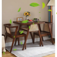 Ensemble de salle à manger 3 pièces en bois massif de frêne de style nordique avec dossier, table et chaises, meubles de rangement écologiques