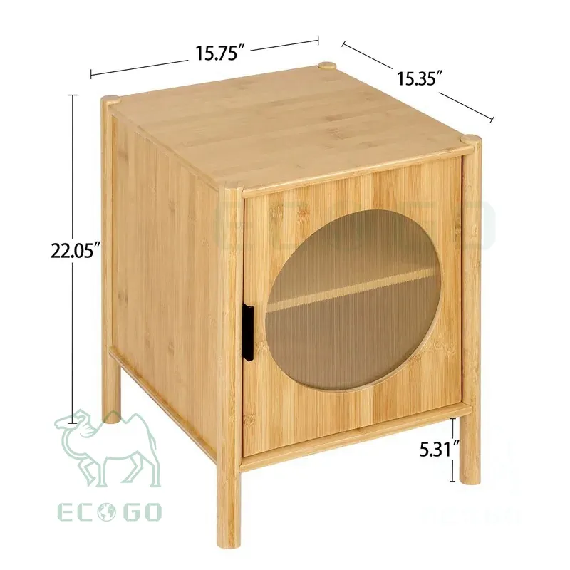 Bambus mittelalterlicher Nachttisch Rattan-Möbel Bettseite moderner Tisch Akzent Tischablage für Schlafzimmer mit verstellbarem Regal