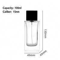 Flacon de parfum carré en verre de 30/50/100 ml avec bouchon en bois, atomiseur portable, conteneur cosmétique rechargeable haut de gamme