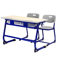 Meubles de classe pour écoles primaires, banc double réglable, ensemble table et chaise pour élèves, table en bois et métal, chaise en plastique PP, moderne, 3 ans