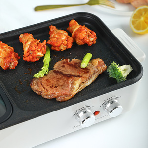 Tomic Hot <b>Pot</b> Grill Combo Non-Stick Pan Smokeless Indoor Multi-Functional Cooking Machine With Knob Control - Product Image 3