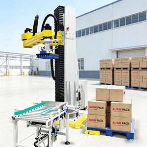 Línea de equipo paletizador automático robótico de una sola columna, pinza de pórtico de alimentos de plástico, papel de Metal para apilador de cajas de bolsas - Product Image 1