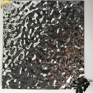 Lámina de Acero Inoxidable con Acabado Pulido Espejo y Relieve de Ondas de Agua, Suministro de Fábrica V157, para Revestimiento de Paneles de Pared Interiores de Hoteles - Product Image 5