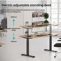 Bureau d'ordinateur électrique moderne pour le bureau, avec double moteur, hauteur réglable, cadre de bureau ergonomique assis-debout