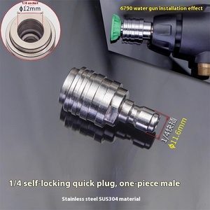 Amazon nuevo 21V autoblocante G1/4 conector rápido de acero inoxidable de alta presión 4000psi pistola de agua para lavadora de coches máquina de limpieza - Product Image 4