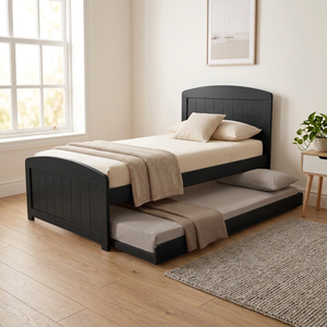 Upscale European Dual-Layer Twin Sleeper Platform <b>Bed</b> with Hidden Pull-Out <b>Bed</b> Elegant <b>Space</b>-<b>Saving</b> Furniture - Product Image 6