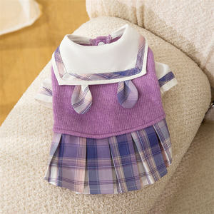 Ropa <span class=keywords><strong>de</strong></span> primavera y otoño para parejas, trajes finos a cuadros <span class=keywords><strong>de</strong></span> estilo <span class=keywords><strong>de</strong></span> la <span class=keywords><strong>Academia</strong></span> Americana, bonitos para mascotas - Product Image 4