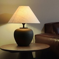 Lampe de table en céramique style Wabi-sabi, lumière décorative rétro japonaise pour salon, bureau, style japonais vintage
