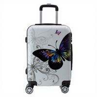 Valise à roulettes imprimée en néoprène imperméable et résistante aux rayures, 20 pouces, avec serrure papillon, pour bagage à main, vente en gros