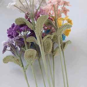 Vente flash - Bouquet de fleurs au crochet fait main - Décoration d'intérieur - Hortensia tricoté - Fleur artificielle - Product Image 4