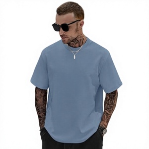 Camiseta de Manga Corta para Hombre, Cuello Redondo, Color Azul Claro, Corte Holgado, Color Sólido, Jersey de Algodón, Informal, Ecológica, Deportiva, Marca Beazer - Product Image 5