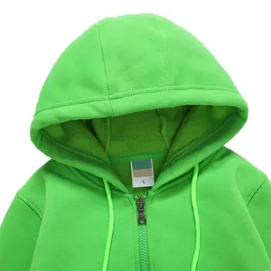 Toptan çocuklar pamuk düz Hoodie boş fermuar kazak polar çocuk erkek kız Hoodies