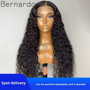 วิกผมยาวหยิกสำหรับผู้หญิง ทรงลอนใหญ่<span class=keywords><strong>ฟู</strong></span>ฟ่อง แบบคอร์นเพิร์ม แสกกลาง ถักด้วยมือ พร้อมตาข่ายด้านหน้า ทำจากผมแท้ยุโรปแบบเรมี่ - Product Image 3