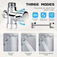 WELS - Cabezal de Ducha de Mano y Ducha de Lluvia ABS con 9 Funciones, Sistema de Ducha Dual 2 en 1, Gran Venta
