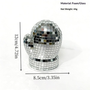 Gants artisanaux modernes en verre miroir argenté, 12x8.5cm, pour Noël et la décoration intérieure - Vente en gros usine - Product Image 4