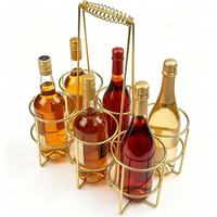 Support Moderne pour Bouteille de Bière Simple en Acier Inoxydable – Rangement Durable Multifonctionnel sur Pied Argent/Or pour Bar à Domicile