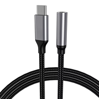 Adaptateur audio USB C vers prise casque femelle 3,5 mm, coque en alliage d'aluminium tressée en nylon, Plug and Play pour smartphones Android